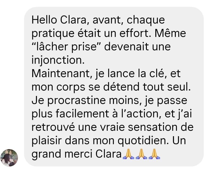 Capture d'un retour client, envoyé par WhatsApp