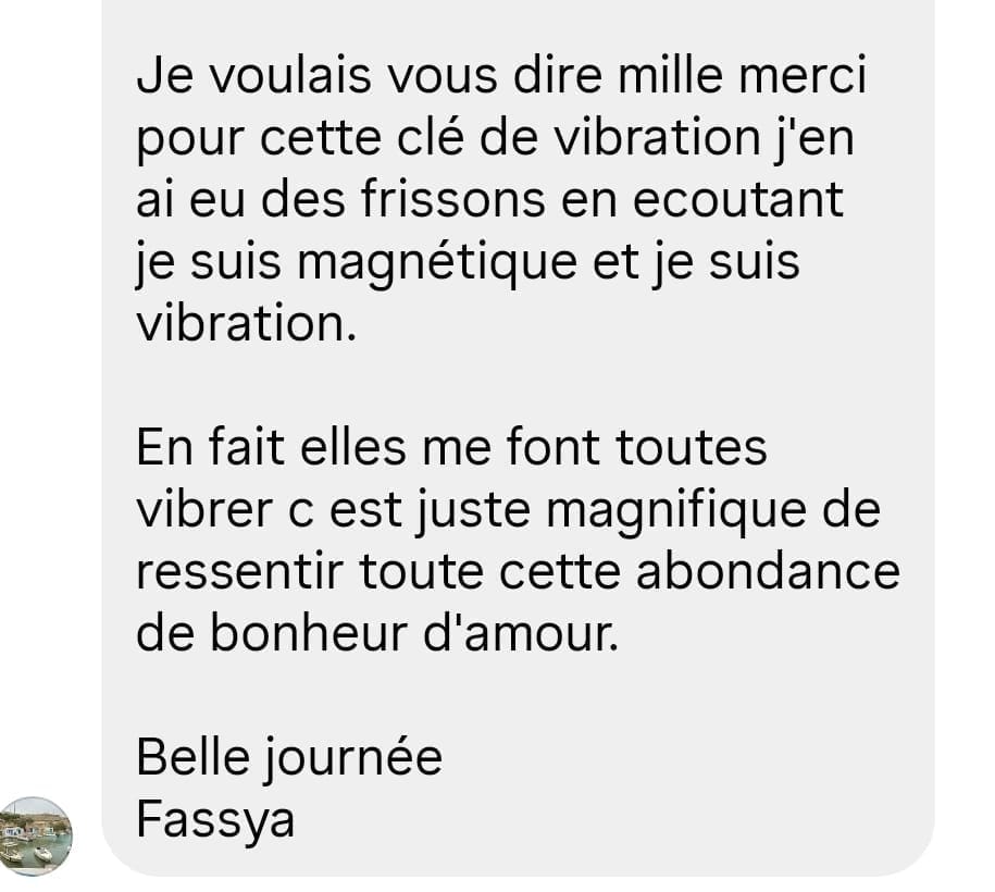 Capture d'un retour client, envoyé par WhatsApp