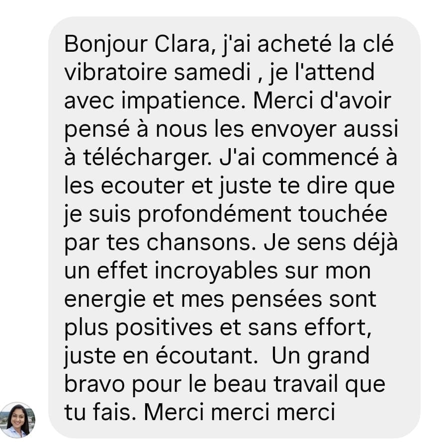 Capture d'un retour client, envoyé par WhatsApp