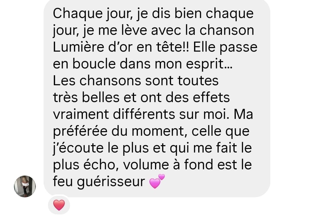 Capture d'un retour client, envoyé par WhatsApp